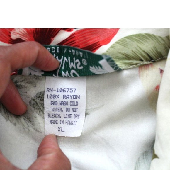 Vintage  Hawaiian Shirt Floral XL Made in Hawaii Orchids Fern Rare New - Picture 5 of 7